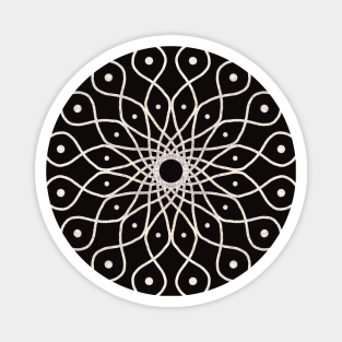 White Mandala with Dots Magnet